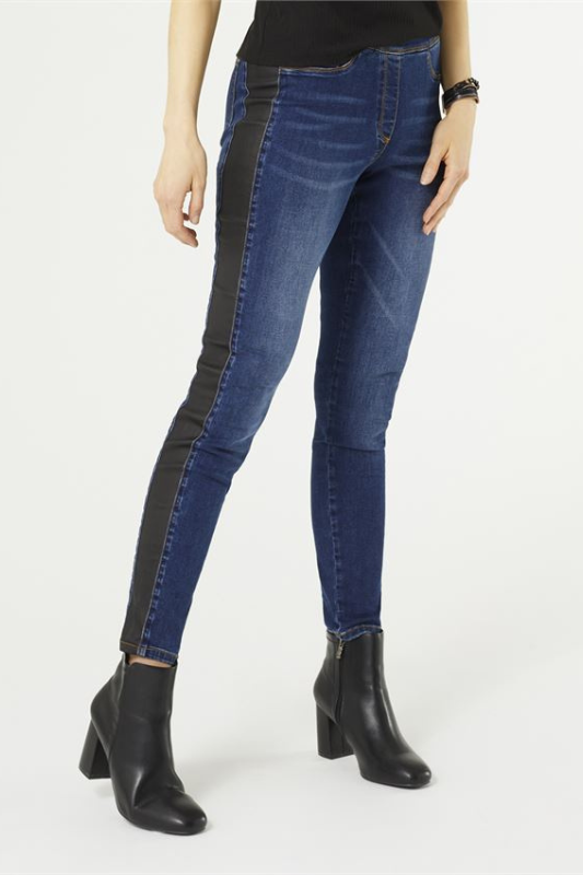 Coco + Carmen OMG Skinny Jeans with Faux Leather Side Panel – Blueberi  Boutique