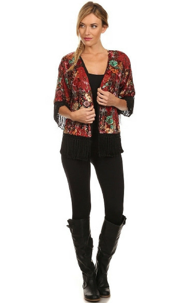 Cropped on sale kimono jacket