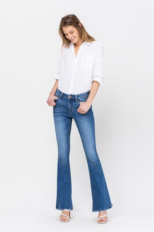 Vervet by Flying Monkey 34 Inch Mid Rise Flare Jeans