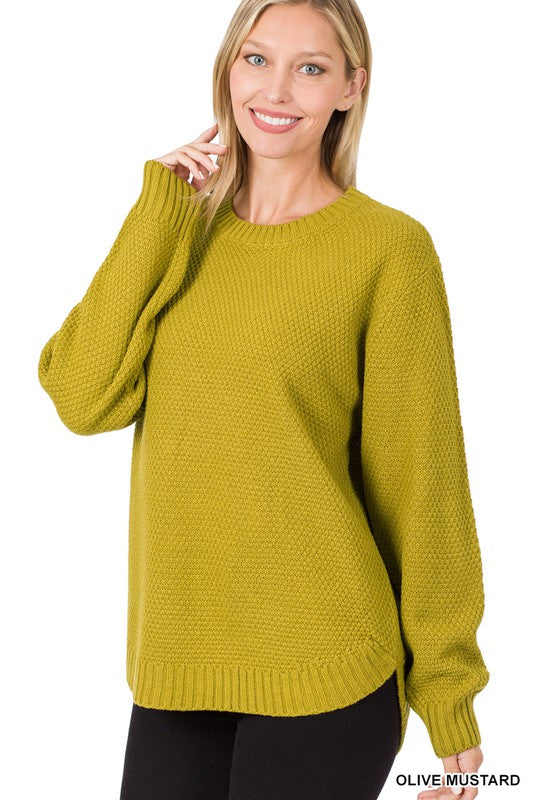 Zenana Round Neck Long Sleeve Sweater with Pocket – KesleyBoutique