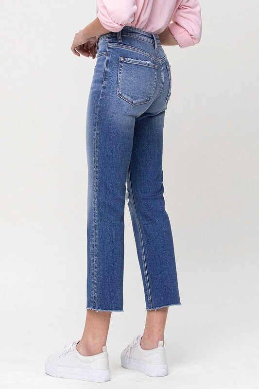 Vervet by Flying Monkey Mid-Rise Straight Crop Jeans