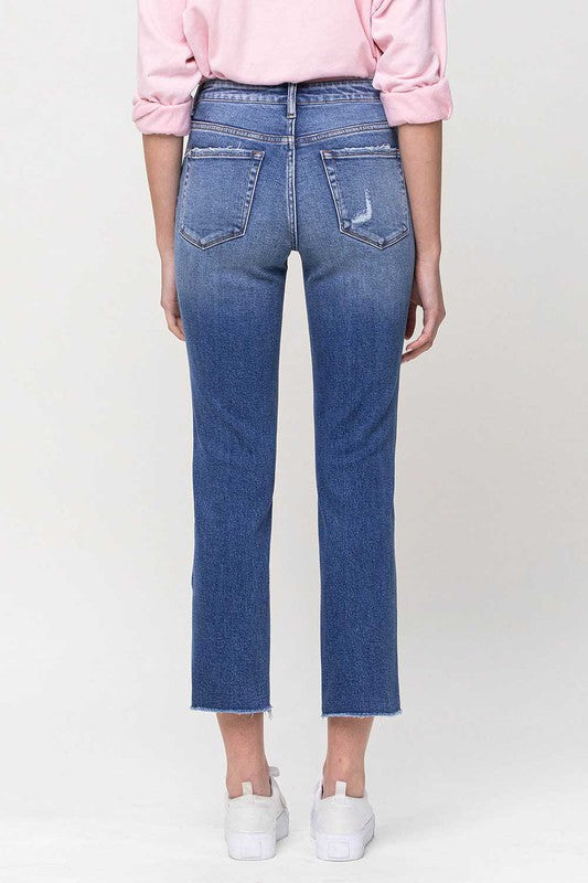 Vervet by Flying Monkey Mid-Rise Straight Crop Jeans