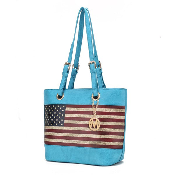 MKF Collection Vera American Flag Pattern Tote Bag by Mia k