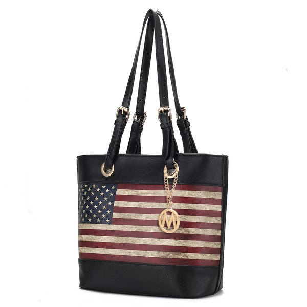 MKF Collection Vera American Flag Pattern Tote Bag by Mia k