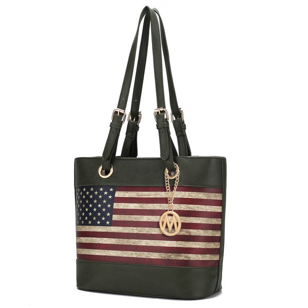 MKF Collection Vera American Flag Pattern Tote Bag by Mia k