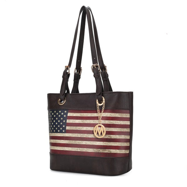 MKF Collection Vera American Flag Pattern Tote Bag by Mia k