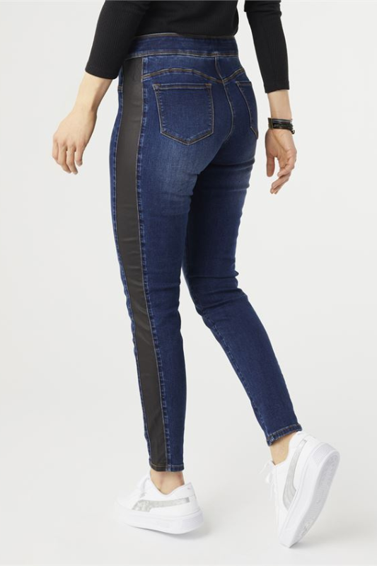 Skinny Coco Blueberi with Boutique – Jeans Panel Faux OMG Side Leather Carmen +