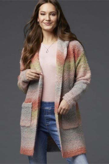 Coco + Carmen Rachel Fuzzy Ombre Cardigan