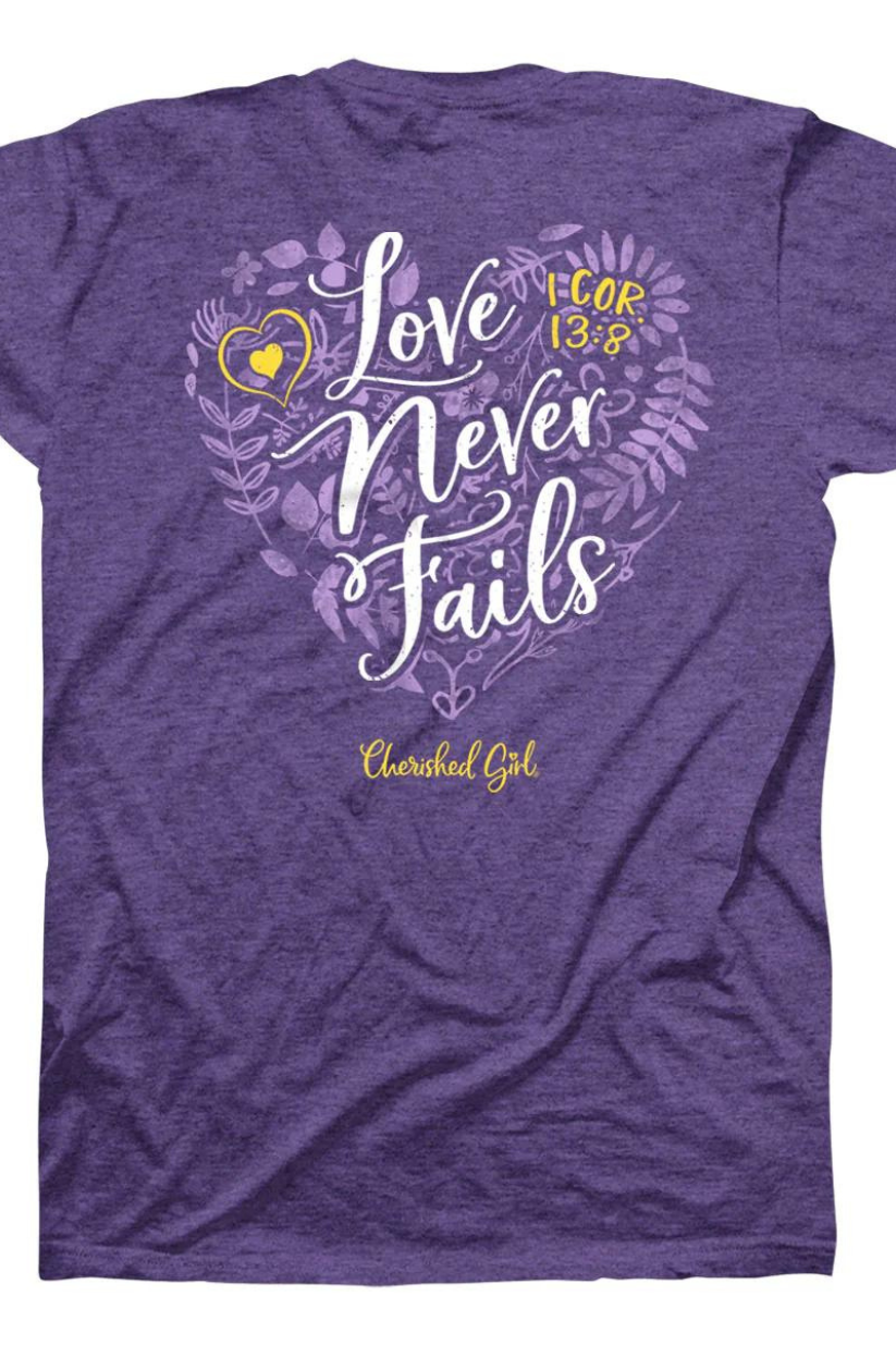 Kerusso Cherished Girl Women's T-Shirt Love Never Fails Floral