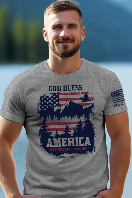 Hold Fast Men's T-Shirt God Bless America Scene