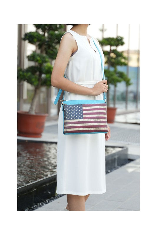 MKF Collection Madeline Flag Women Crossbody Mia k