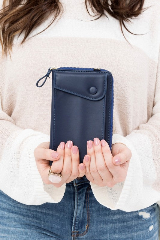 Cross Body Convertible Wallet with Phone Pocket