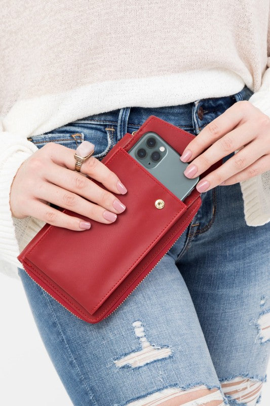 Cross Body Convertible Wallet with Phone Pocket